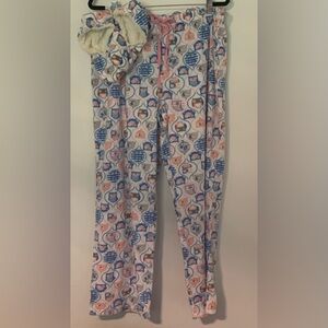 Unbranded Fleece 2 Pc Set Owl Pajama Pant Bottoms, Footies Warm Cozy Cuddle Wear